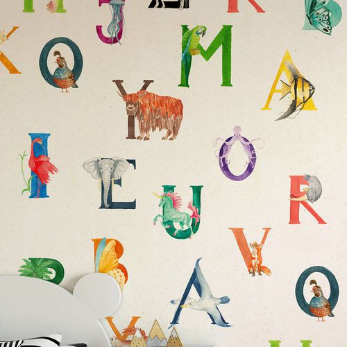 Современный обои - A TO ZOO - Wallpepper - из целлюлозного волокна / из натурального волокна / с рисунком