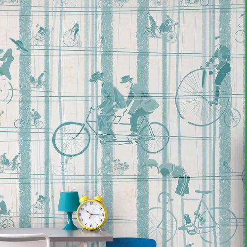Современный обои - BICYCLE - Wallpepper - из целлюлозного волокна / из натурального волокна / с рисунком