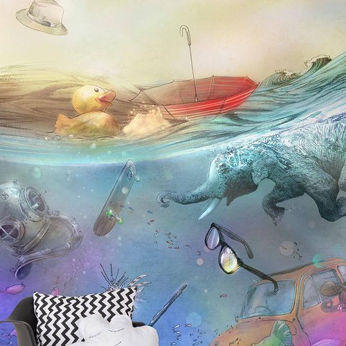 Современный обои - H2O - Wallpepper - из целлюлозного волокна / из натурального волокна / шедевр живописи