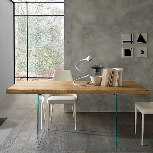 Современный обеденный стол - MERIDIANO - altacom italia - из дуба / из меламина / со стеклянным основанием