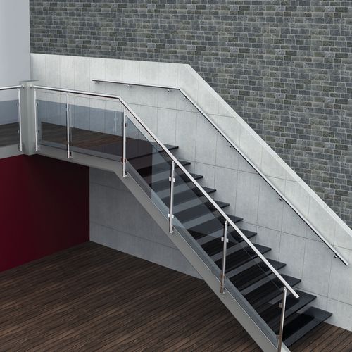 Ограждение из алюминия - Europa Profil Aluminium SA - со стеклянными панелями / для интерьера / для лестниц