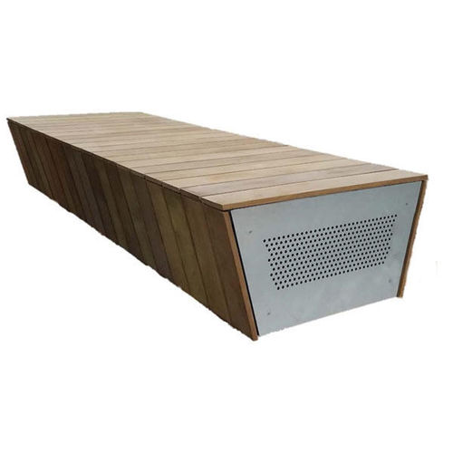 Современная общественная скамейка - DF5530 - Tectura Designs - дерево / из стали / из алюминия
