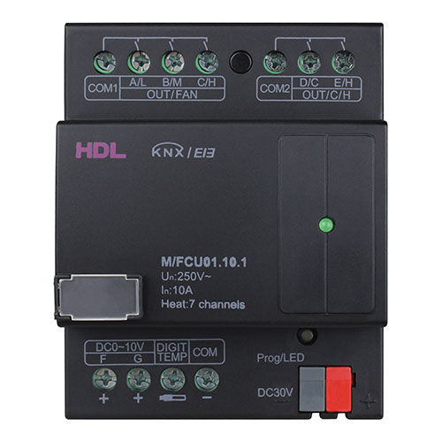 Блок управления для освещения - M/FCU01.10.1 - HDL Automation Co., Ltd - для измерения температуры / для кондиционера / на DIN-рейке