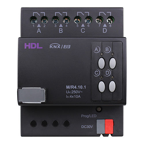 Коммутационный привод для систем домашней автоматизации - M/R4.10.1 - HDL Automation Co., Ltd - для протокола KNX / на DIN-рейке / для бытового использования
