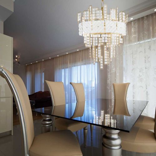 Современная люстра - SJ2168 CRYSTALLINE - Alan Mizrahi Lighting - из кристалла / из металла / 10 лампочек