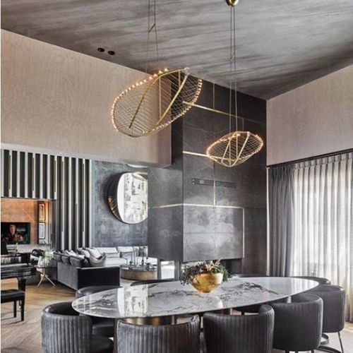 Современная люстра - IQ2185 FIELTEBEK - Alan Mizrahi Lighting - из металла / из стекла / одноуровневая