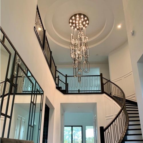 Современная люстра - AM3060 WINDFALL JEWEL - Alan Mizrahi Lighting - из кристалла / из нержавеющей стали / в форме колец