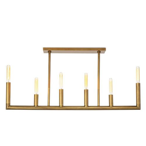 Современная люстра - IQ8040 WOLFE LINEAR - Alan Mizrahi Lighting - из металла / 6 лампочек / для профессионального использования