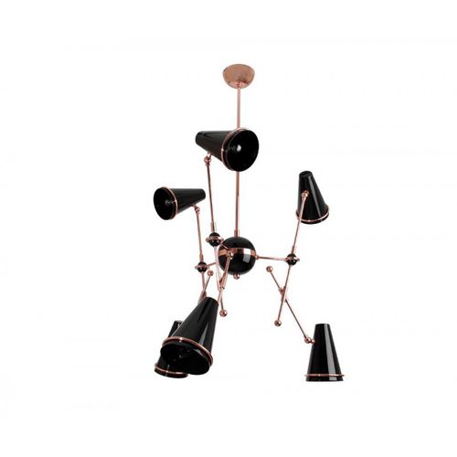 Люстра винтаж - IQ8070 TOPHANE SUSPENSION - Alan Mizrahi Lighting - из металла / 6 лампочек / для профессионального использования