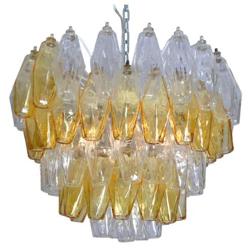 Люстра венецианский стиль - QZ6620 VENINI POLYHEDRAL - Alan Mizrahi Lighting - из нержавеющей стали / из стекла / каскадная