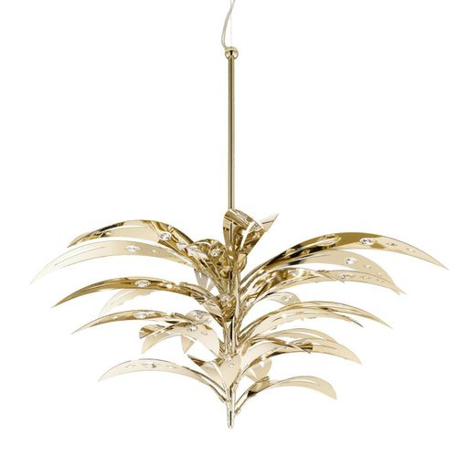 Люстра ар-деко - IQ2117 CRYSTAL PALM - Alan Mizrahi Lighting - из металла / из кристалла / позолоченная