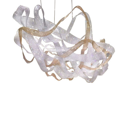 Люстра уникальный дизайн - AM2242 RIBBONS DIAMONDS - Alan Mizrahi Lighting - из кристалла / из стали / для профессионального использования