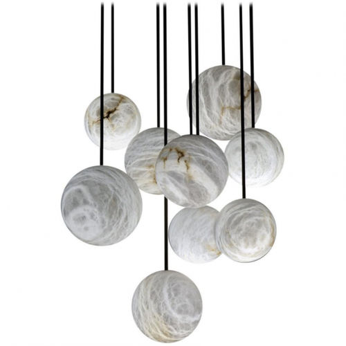 Современная люстра - IQ2096 HARMONY - Alan Mizrahi Lighting - из окрашенного металла / из алебастра / каскадная