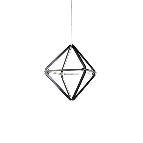 Современная люстра - KA1816 DIAMOND - Alan Mizrahi Lighting - из латуни / из дерева / геометрическая