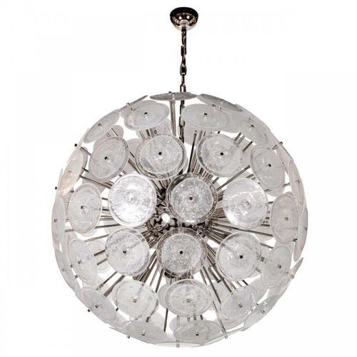 Современная люстра - QZ2704 VISTOSI DISC STYLE  - Alan Mizrahi Lighting - из никеля / из стекла / 10 лампочек