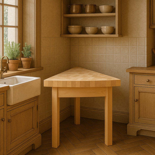 Современный стол - La table triangulaire - Chabret - из дерева / из цельной древесины / с основанием из цельной древесины