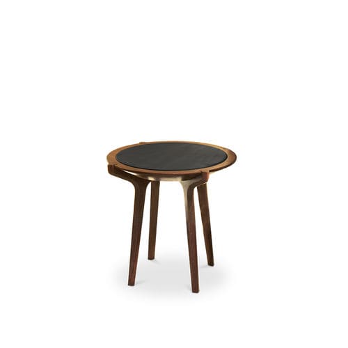 Современный вспомогательный столик - BRANDO - Essential Home - из кожи / из орехового дерева / из ткани