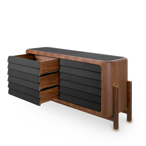 Современный комод - BRANDO - Essential Home - из орехового дерева / из цельной древесины / из кожи