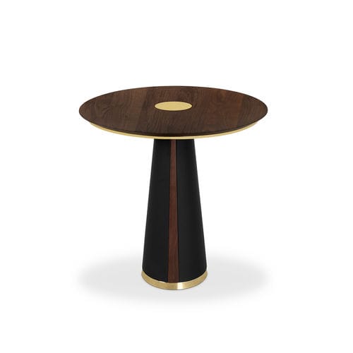 Современный стол для бистро - BERTOIA - Essential Home - из орехового дерева / из полированной латуни / с основанием из латуни
