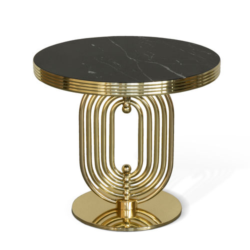 Вспомогательный столик ар-деко - TURNER - Essential Home - из металла / из мрамора / с основанием из шлифованной латуни