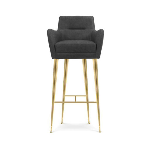 Современный барный стул - DANDRIDGE - Essential Home - для интерьера / из ткани / из полированной латуни
