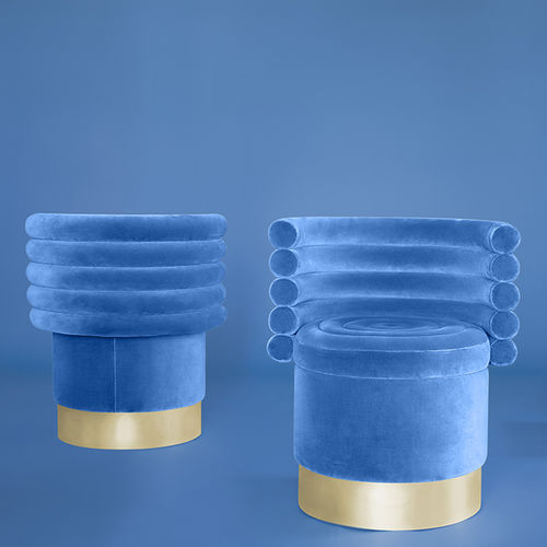 Современный cтул для столовых - NESBITT - Essential Home - для интерьера / из ткани / с основанием из шлифованной латуни
