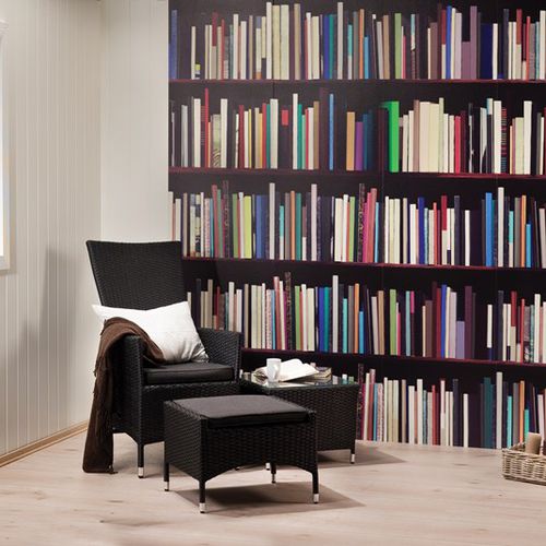 Строительная декоративная панель - LIBRARY - Huntonit - настенная / с высоким сопротивлением / из древесного волокна