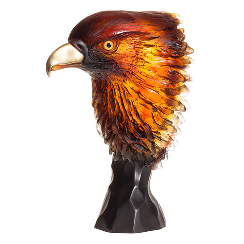 Скульптура из кристалла - ROYAL EAGLE - Daum - оранжевая / анималистическая / современная