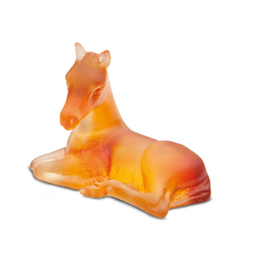 Скульптура из кристалла - MINI FOAL - Daum - оранжевая / анималистическая / современная