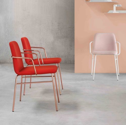 Современный cтул - BARDOT MET TU CB 0034 - Traba' - для интерьера / из ткани / из кожи