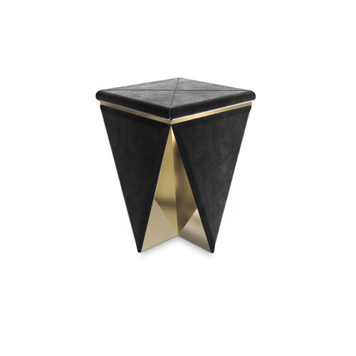 Современный табурет - PRISMA - LUXXU MODERN DESIGN & LIVING - из бархата / с основанием из латуни / обитый