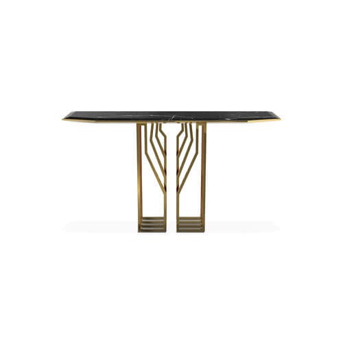 Современный стол-консоль - SCARP - LUXXU MODERN DESIGN & LIVING - из латуни / из мрамора / с основанием из латуни