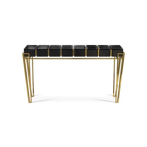Современный стол-консоль - NUBIAN - LUXXU MODERN DESIGN & LIVING - из дерева / из стекла / из латуни