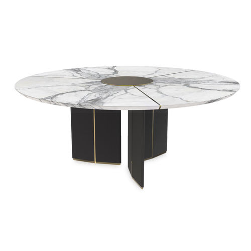 Современный обеденный стол - ALGERONE - LUXXU MODERN DESIGN & LIVING - из латуни / из мрамора / из кожи