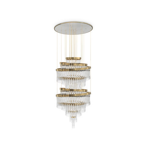 Современная люстра - BABEL XL - LUXXU MODERN DESIGN & LIVING - из кристалла / из позолоченной латуни / для профессионального использования