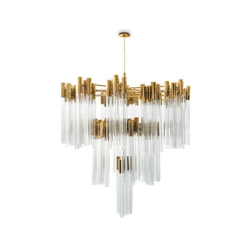 Современная люстра - BURJ - LUXXU MODERN DESIGN & LIVING - из кристалла / из позолоченной латуни / для профессионального использования