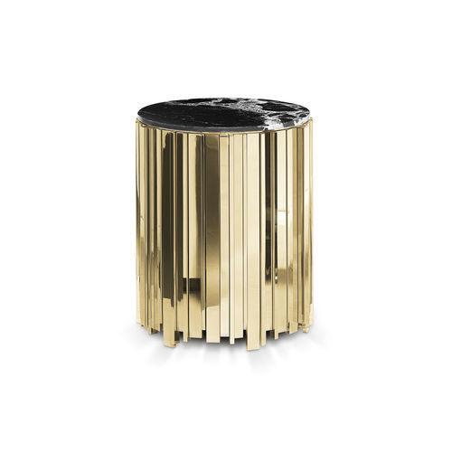 Современный вспомогательный столик - EMPIRE (SMALL) - LUXXU MODERN DESIGN & LIVING - из мрамора / с основанием из латуни / круглый