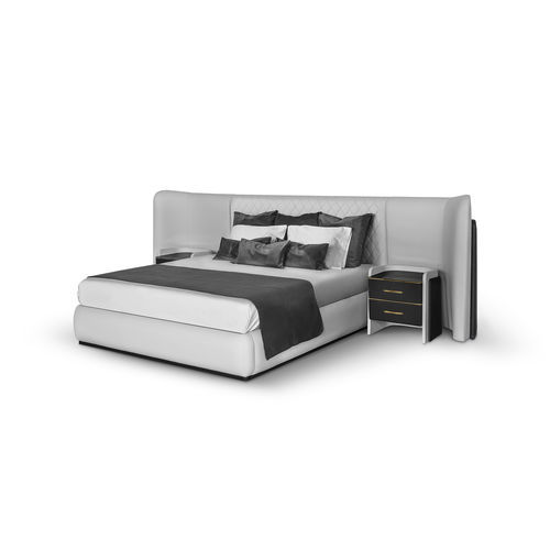 Двуспальная кровать - CHARLA XL - LUXXU MODERN DESIGN & LIVING - современная / обитая / с кожаным изголовьем