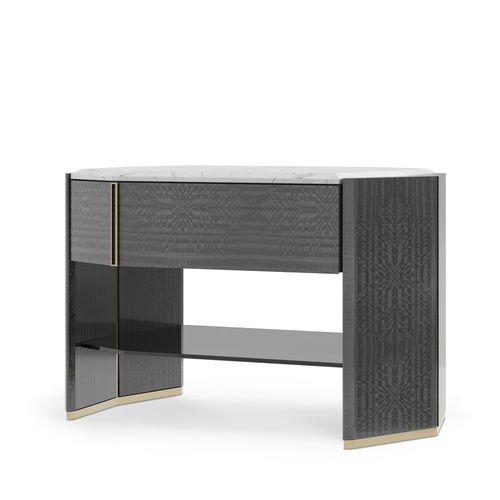 Современный ночной столик - ALGERONE - LUXXU MODERN DESIGN & LIVING - из стекла / из мрамора / с основанием из латуни