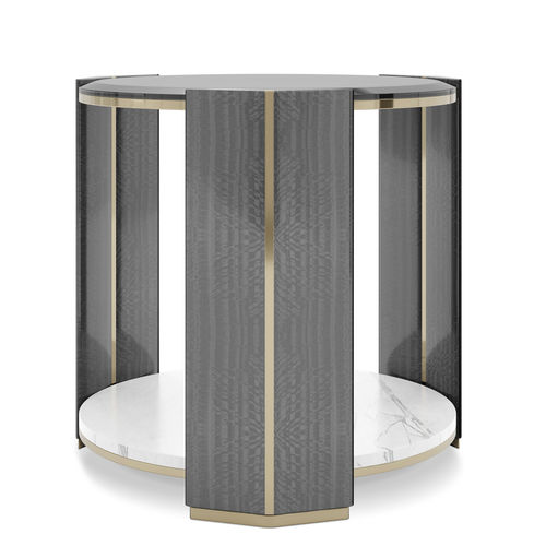 Современный вспомогательный столик - Algerone Big - LUXXU MODERN DESIGN & LIVING - из дерева / из дымчатого стекла / из полированной латуни