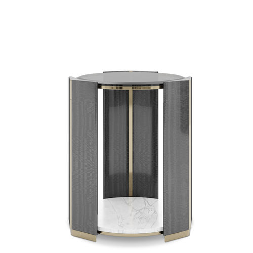 Современный вспомогательный столик - Algerone Small - LUXXU MODERN DESIGN & LIVING - из дерева / из дымчатого стекла / из полированной латуни