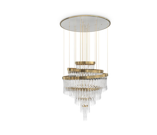 Современная люстра - BABEL - LUXXU MODERN DESIGN & LIVING - из кристалла / из позолоченной латуни / для профессионального использования
