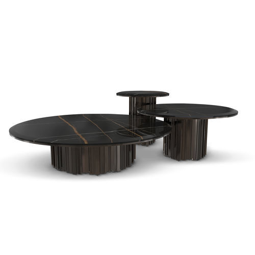 Современный журнальный столик - Empire Set III - LUXXU MODERN DESIGN & LIVING - из латуни / из мрамора / с основанием из бронзы