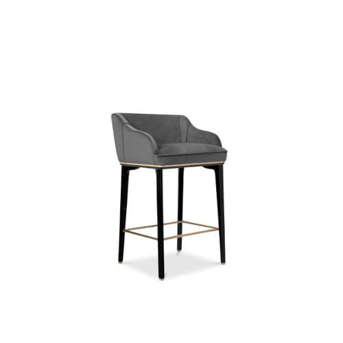 Современный барный стул - SABOTEUR - LUXXU MODERN DESIGN & LIVING - для интерьера / из бархата / из полированной латуни