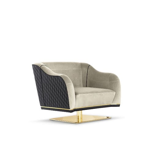 Современное кресло - SABOTEUR - LUXXU MODERN DESIGN & LIVING - из бархата / из кожи / из латуни