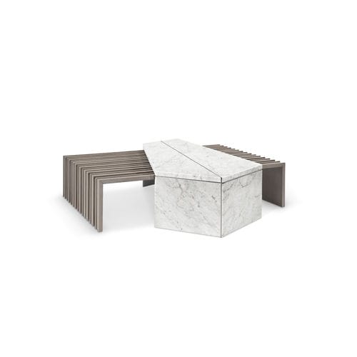 Современный журнальный столик - MAYER - LUXXU MODERN DESIGN & LIVING - из дерева / из полированной нержавеющей стали / из мрамора