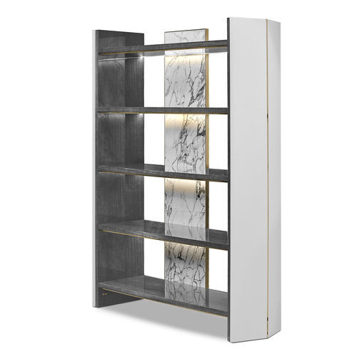 Современный книжный шкаф - Algerone - LUXXU MODERN DESIGN & LIVING - для профессионального использования / из полированной латуни / из кожи