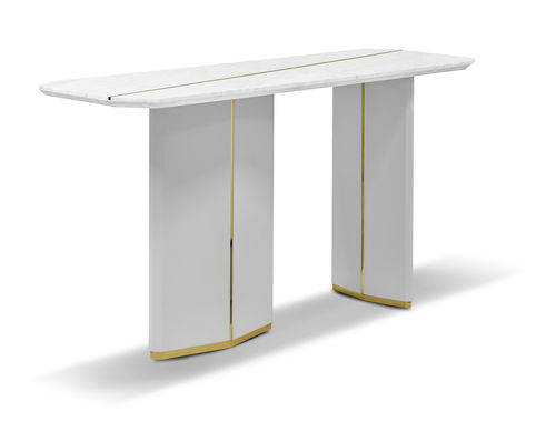 Современный стол-консоль - Algerone - LUXXU MODERN DESIGN & LIVING - из мрамора / с основанием из латуни / с основанием из кожи