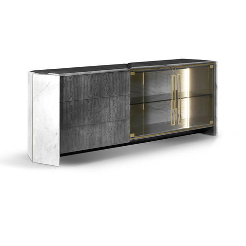 Современный буфет - Algerone - LUXXU MODERN DESIGN & LIVING - дерево / из полированной латуни / из дымчатого стекла
