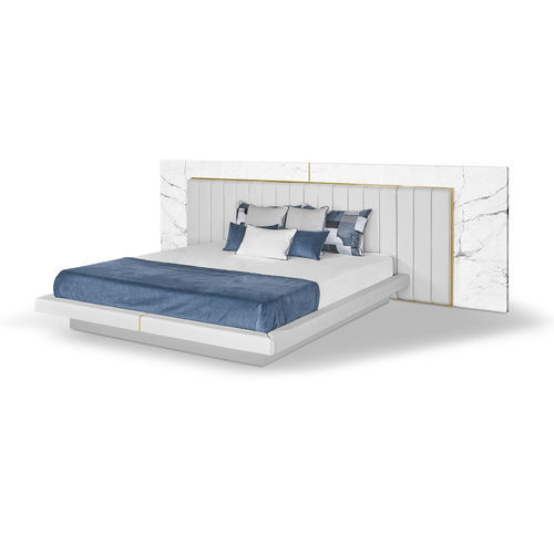 Двуспальная кровать - ALGERONE - LUXXU MODERN DESIGN & LIVING - современная / обитая / с кожаным изголовьем